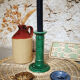 Glazed ceramic chandelier fir green