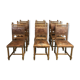 Suite of 9 Henry II chairs in walnut and leather - 1900s