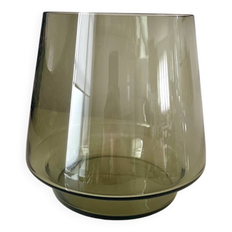 Vintage smoked glass vase/tealight holder