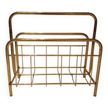 Golden metal magazine rack
