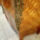 Curved door commode in marquetry in the Louis XV style – Marble top