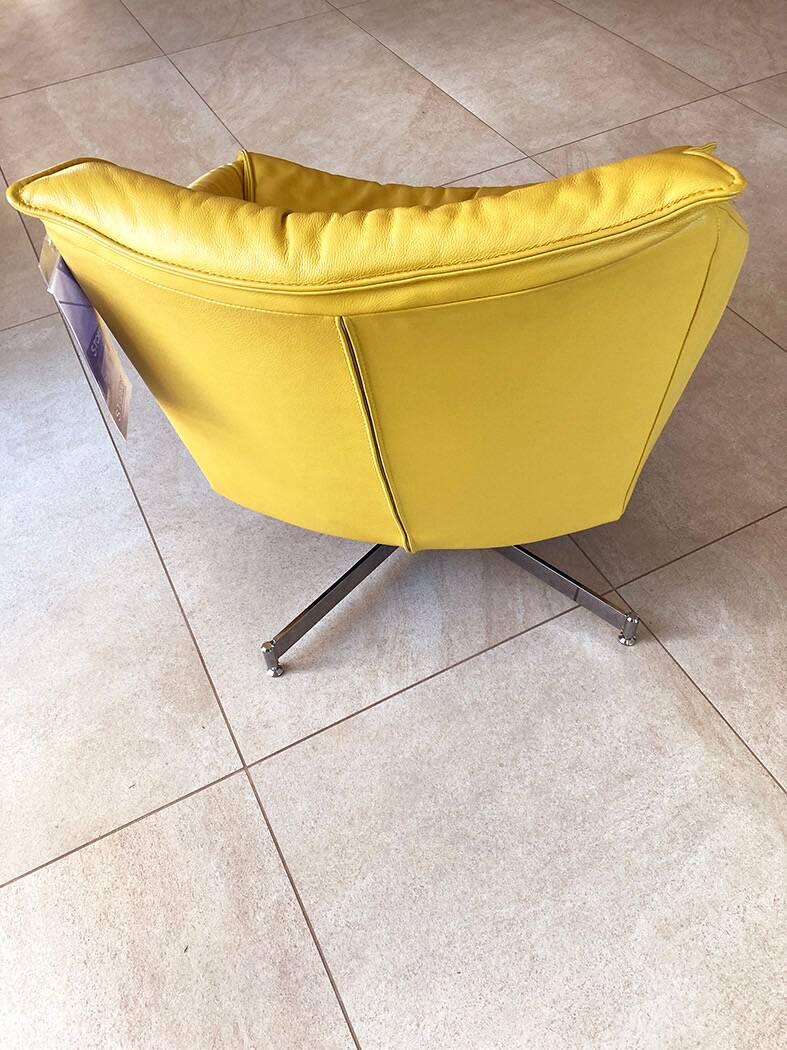 Yellow leather armchair