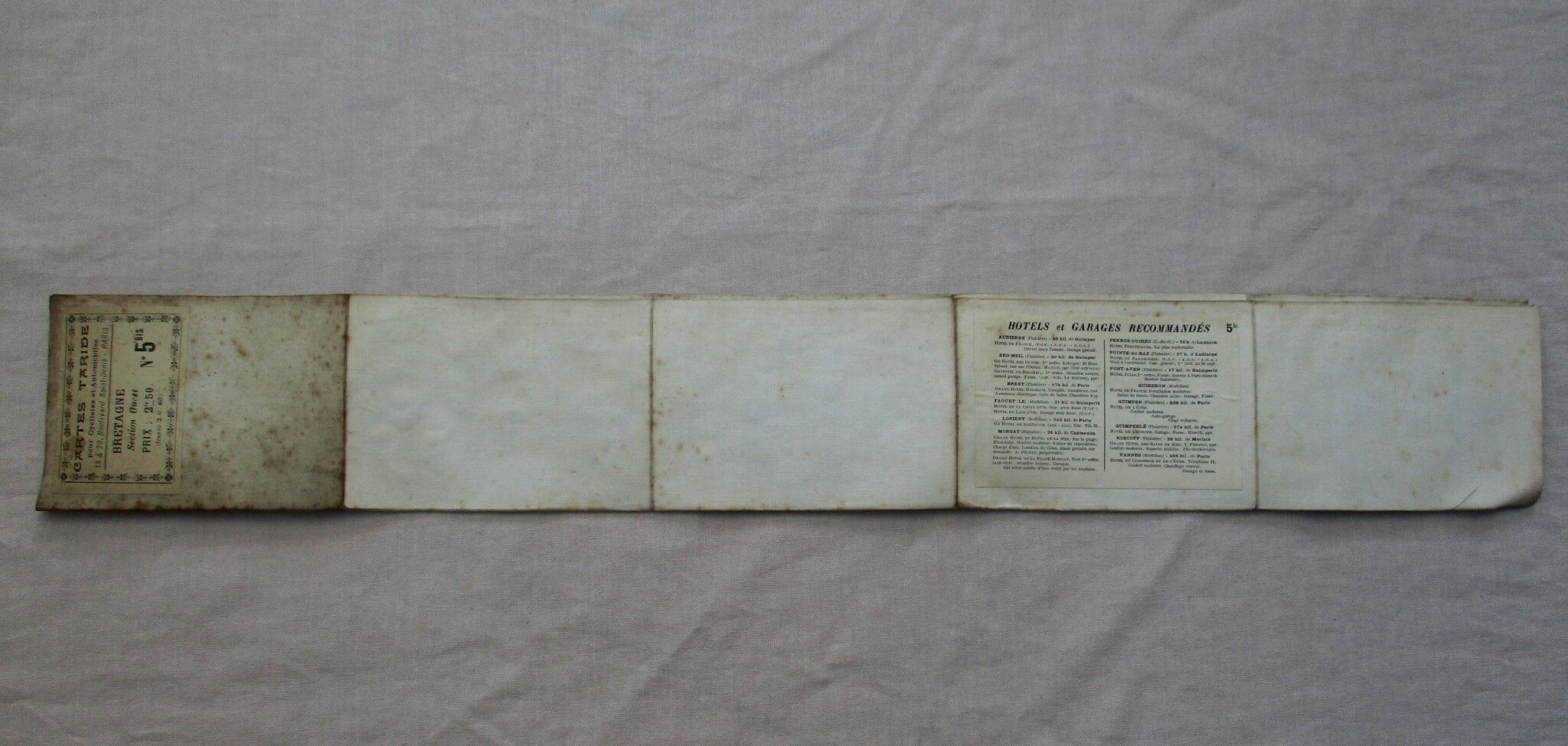 Map taride brittany west section on canvas