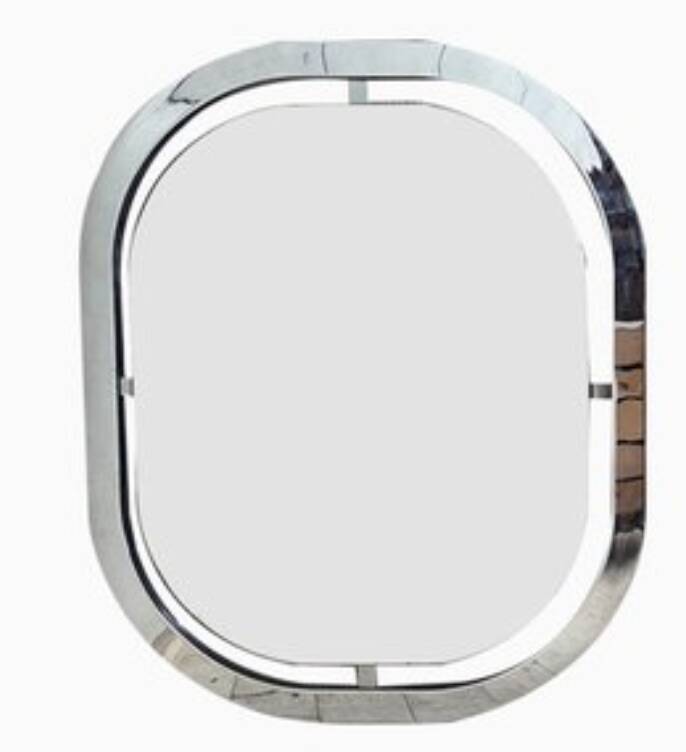 Bauhaus mirror in chrome-plated steel