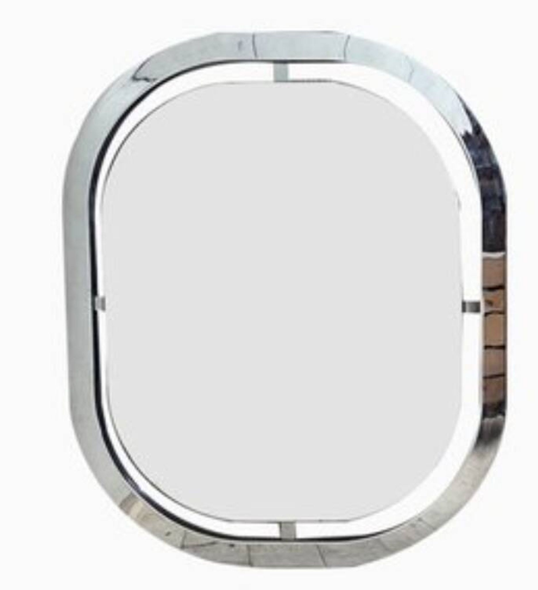 Bauhaus mirror in chrome-plated steel
