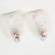 Pair of 80s Murano glass 'Foglio' wall lamps