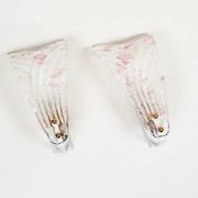 Pair of 80s Murano glass 'Foglio' wall lamps