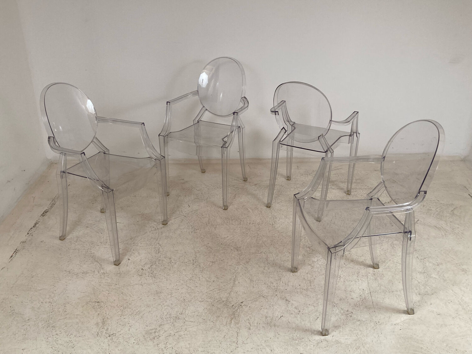 4 Louis Ghost armchairs by Philippe Starck Kartell edition