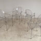4 fauteuils Louis Ghost par Philippe Starck édition Kartell