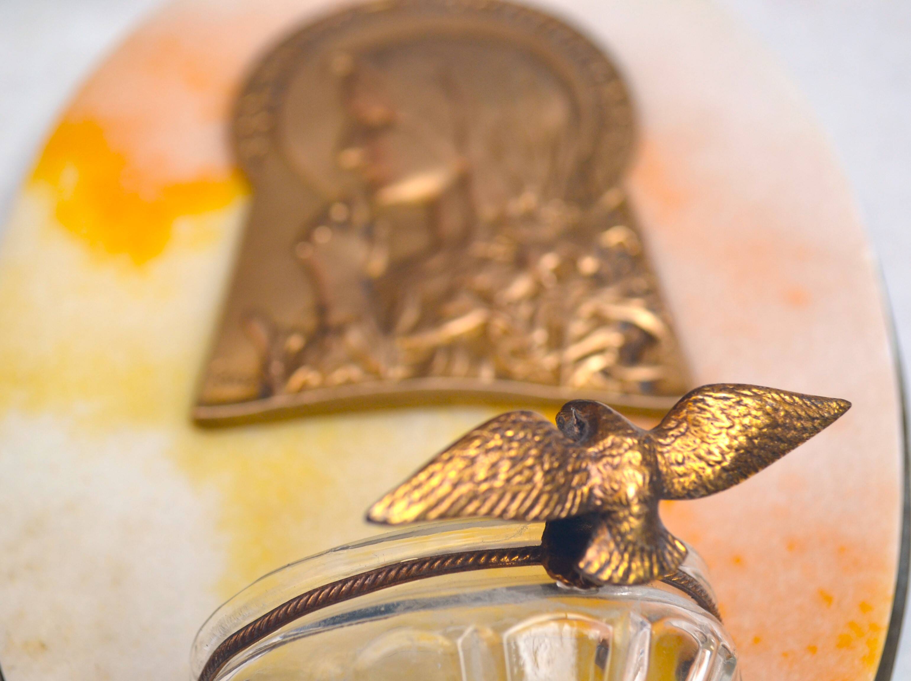 art nouveau holy water stoup Virgin