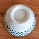 Bowl on piedouche earthenware Terre de fer, green checkerboard