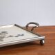 Ceramic and metal bird tray