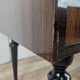 Mid Century Italian Dresser with Blue Glass Work and Four Drawers, 1960