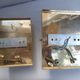 Pair of Italian gold-plated brass wall sconces with beveled glass