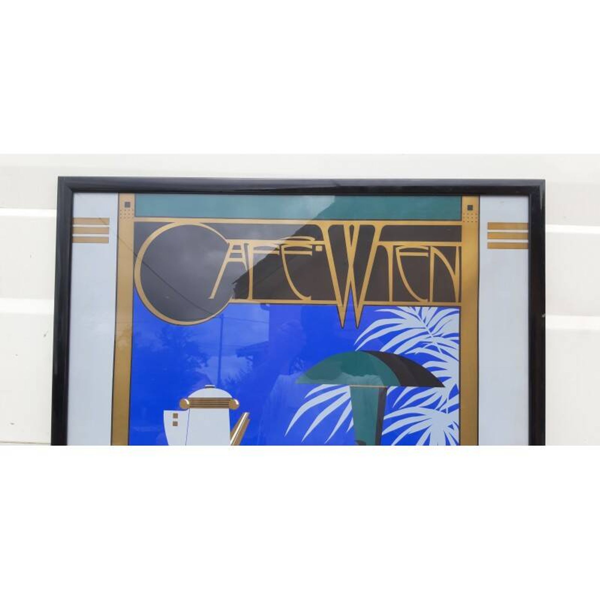 Lithographie en sérigraphie signée Charles Lepas 1980 Café Wien