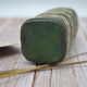 Set of 2 decorative vintage bottles covered with leather & wicker