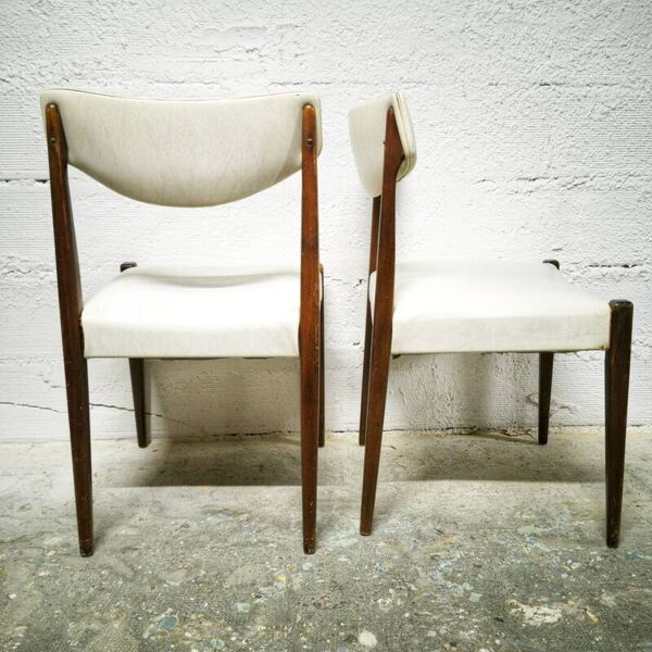 Paire de chaises vintage teck et skaï