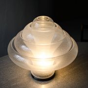 Vintage Lotus Table Lamp by Carlo Nason for Mazzega, Blown Murano Glass, Rare