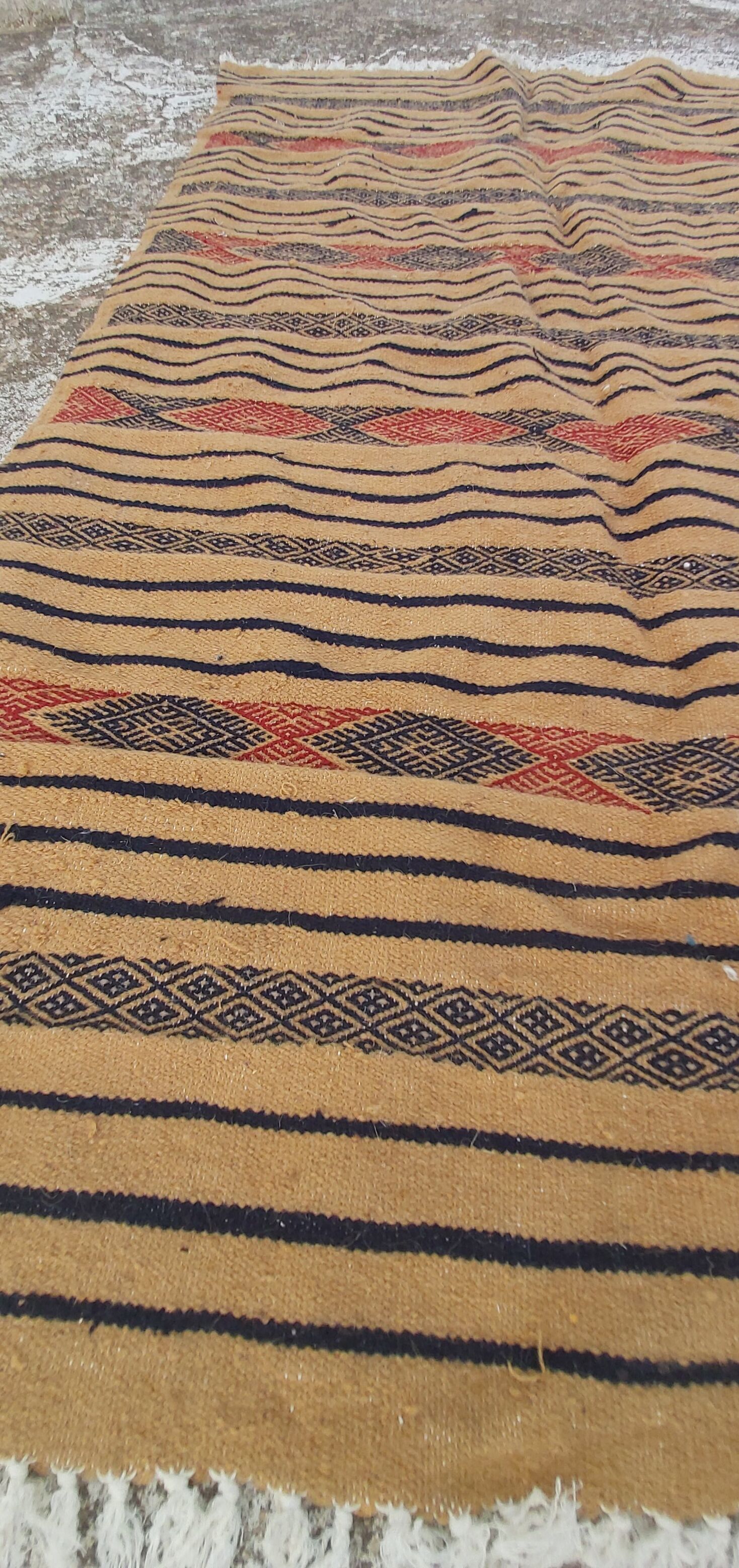 Handmade biker kilim rug in pure wool - 185x115cm