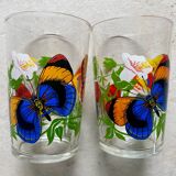 Vintage butterfly glass duo