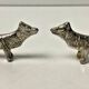 6 Vintage Silver Metal Knife Rests - Elegant Fox Design