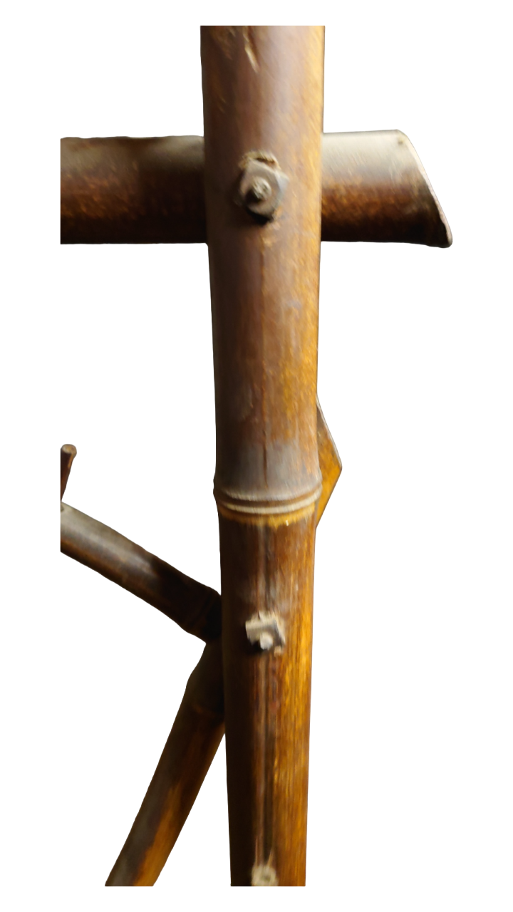 Bamboo coat rack with late nineteenth mirror