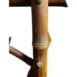 Bamboo coat rack with late nineteenth mirror