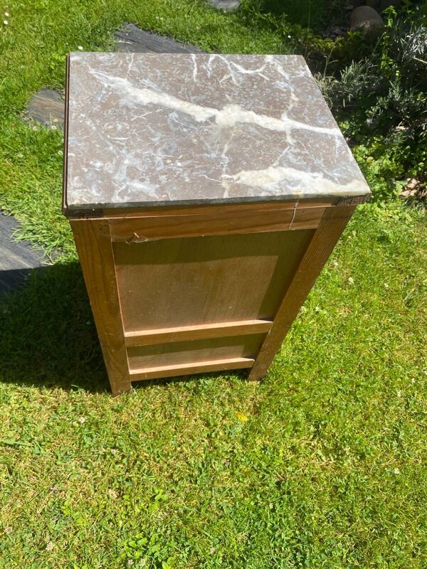 Table de chevet XIX marbre blanc