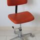 Eurosit vintage industrial workshop chair in chromed metal and orange imitation leather