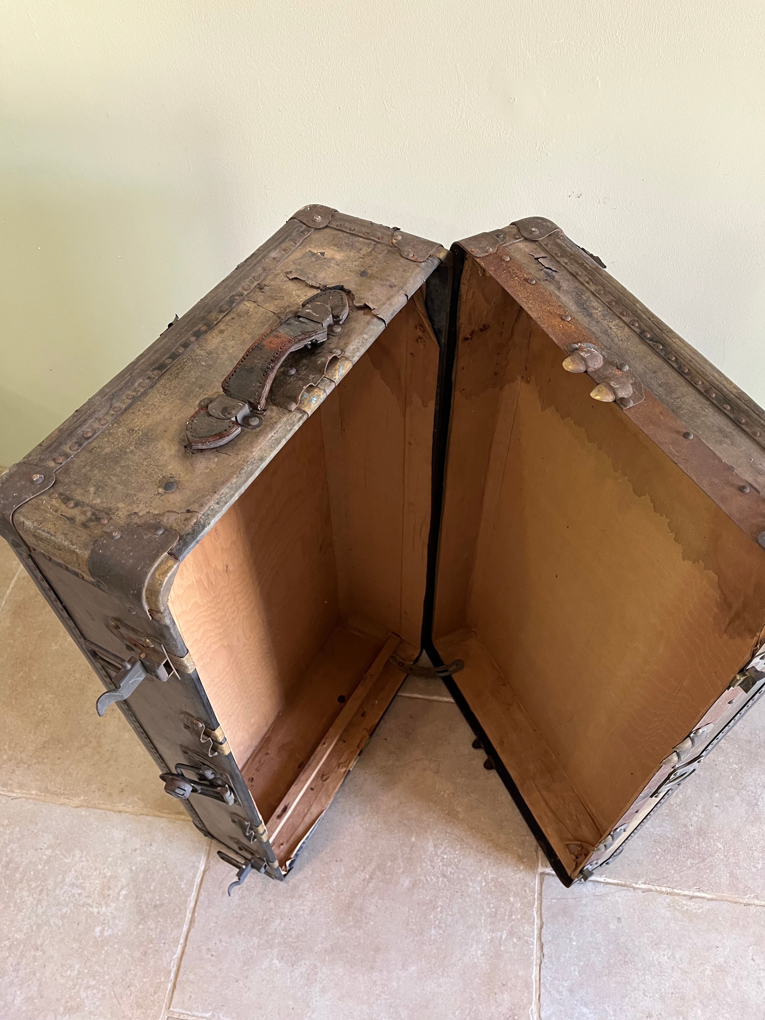 Large travel trunk from the early 20th century.