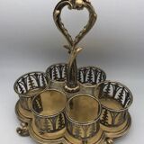 Serviteur plateau pour verre en métal doré, orfèvrerie christofle xixème