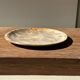 Petrified wood catchall, circular dish or plate in light beige D25 -3
