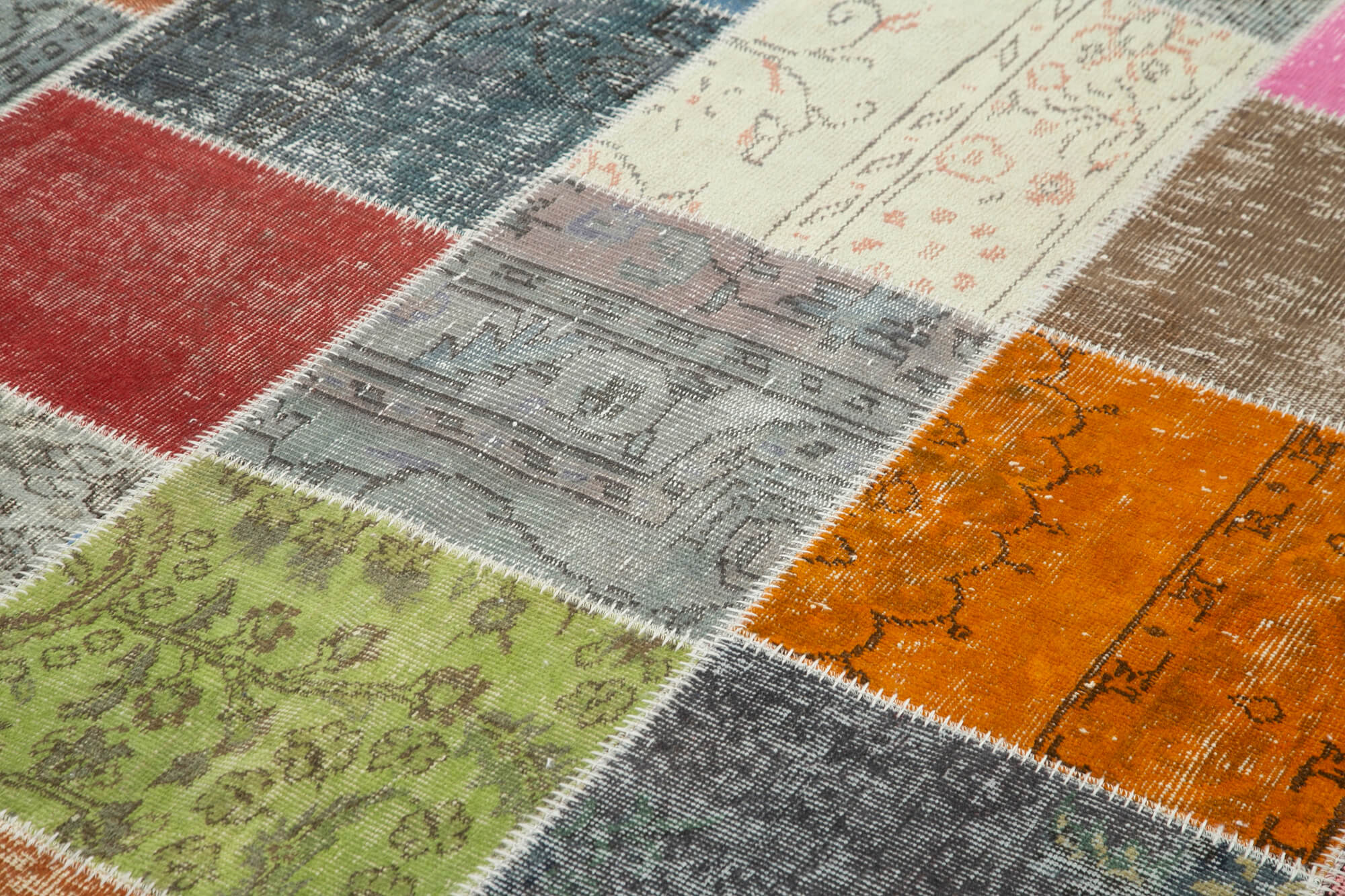 Handmade Oriental Contemporary 205 cm x 300 cm Multicolor Patchwork Carpet