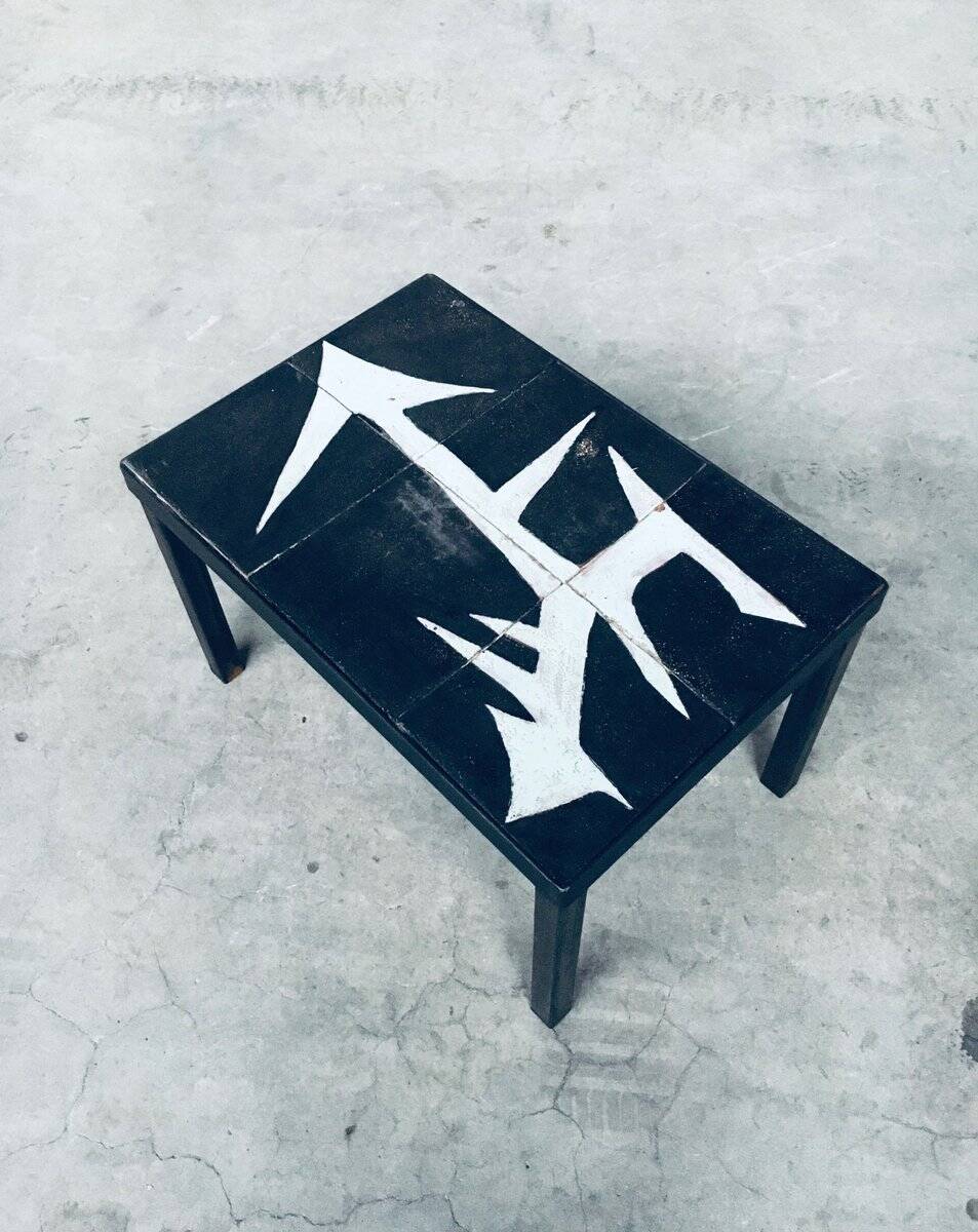 Ceramic Tile Side Table, Belgium, 1960s