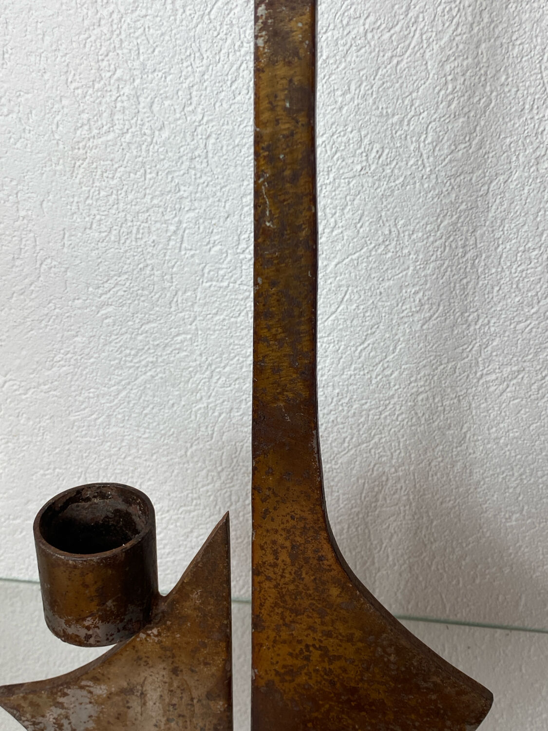 Large brutalist wrought iron chandelier, 1970s