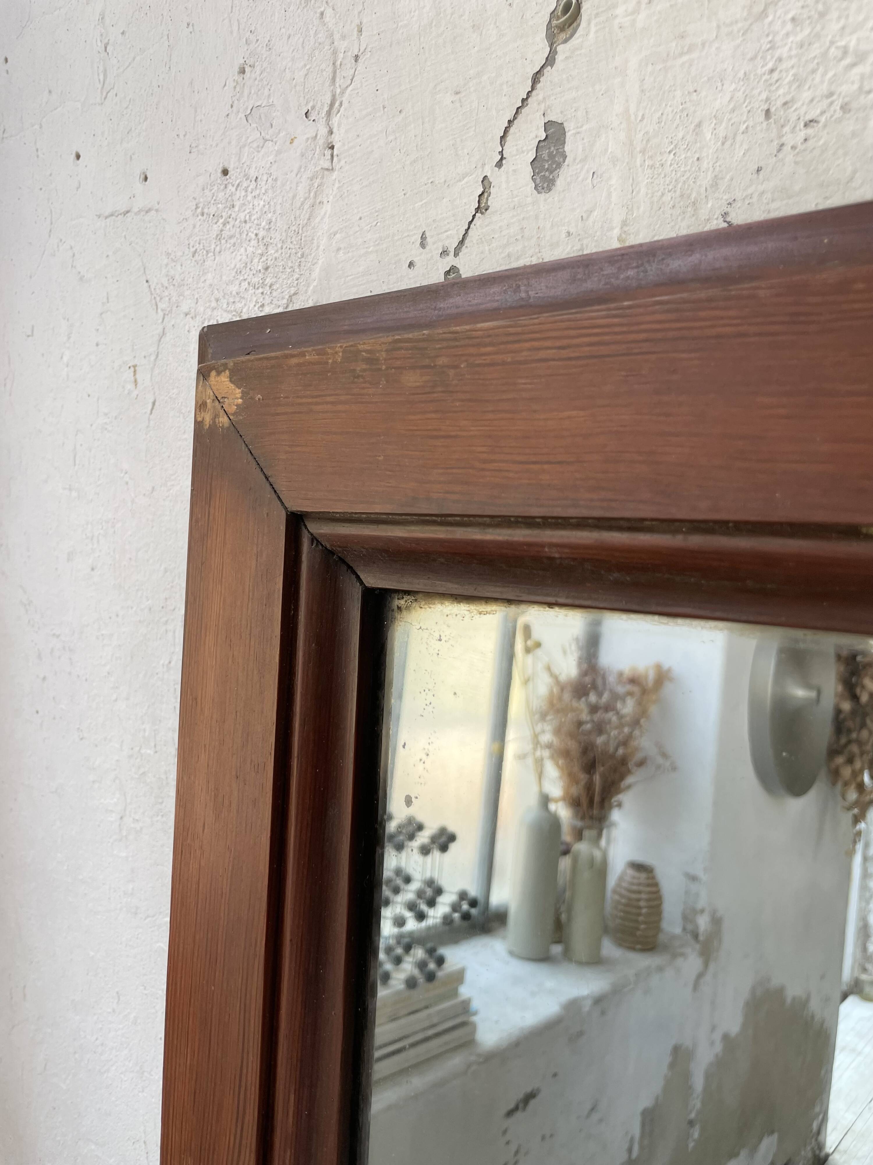 Late 19th century XL wooden mirror