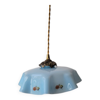 Blue opaline pendant light