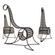Set of three sculptural iron chairs
