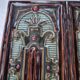 Antique Art Nouveau glazed earthenware tile from the 19th century