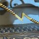 Art Deco sideboard or bar furniture, various veneers, bronze and ironwork, c