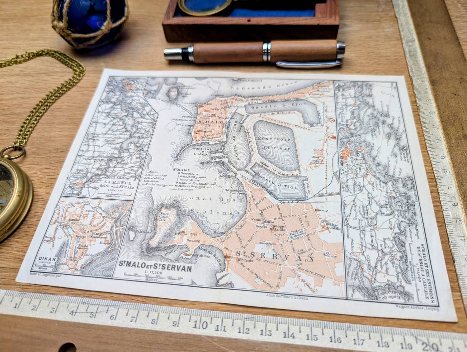 Printed in 1902, Saint-Malo and surrounding areas, Brittany.