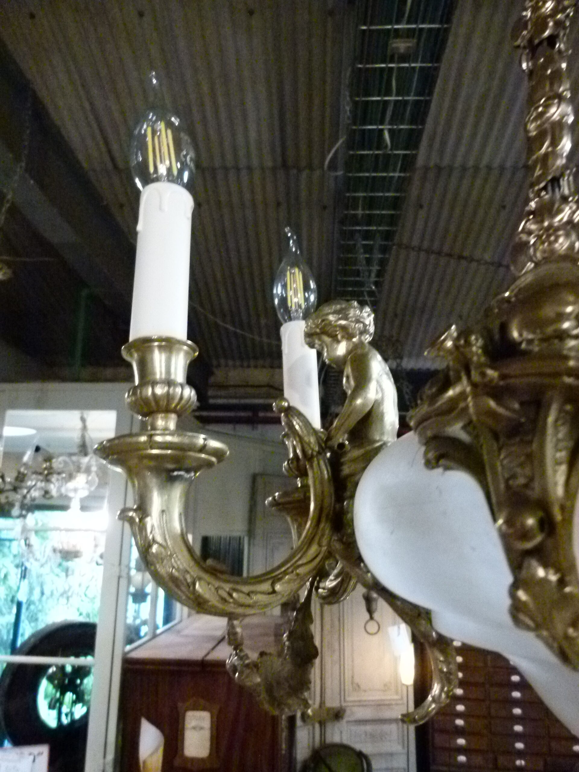 Lamp in bronze and alabaster XXth