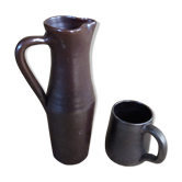 Set pichet et mug en grès