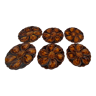 6 assiettes à huitres barbotine céramique Vallauris diam 22,5 cm