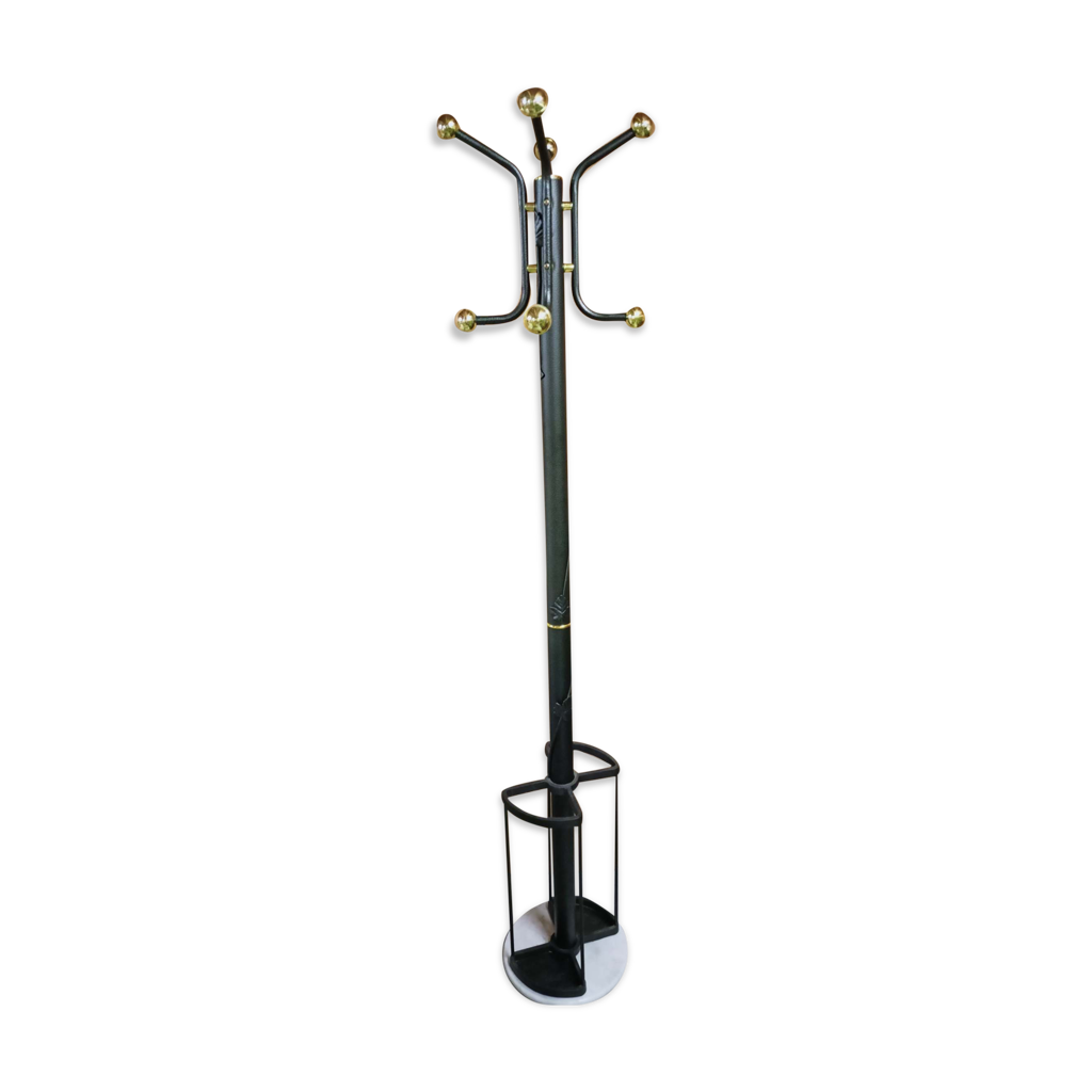 Porte-manteau Vintage Années 70 En Acier Chromé - Forme Perroquet, 12 Patères - Occasion