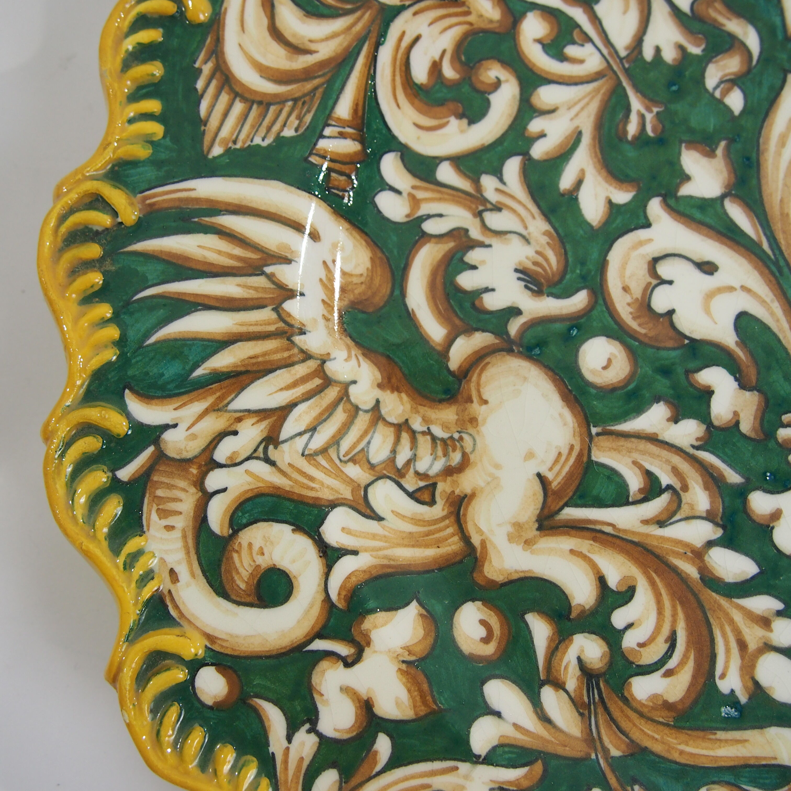 Decorated plate signed Barrielle vintage