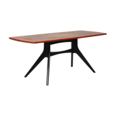 Table basse scandinave en teck et piètement noir - années 60