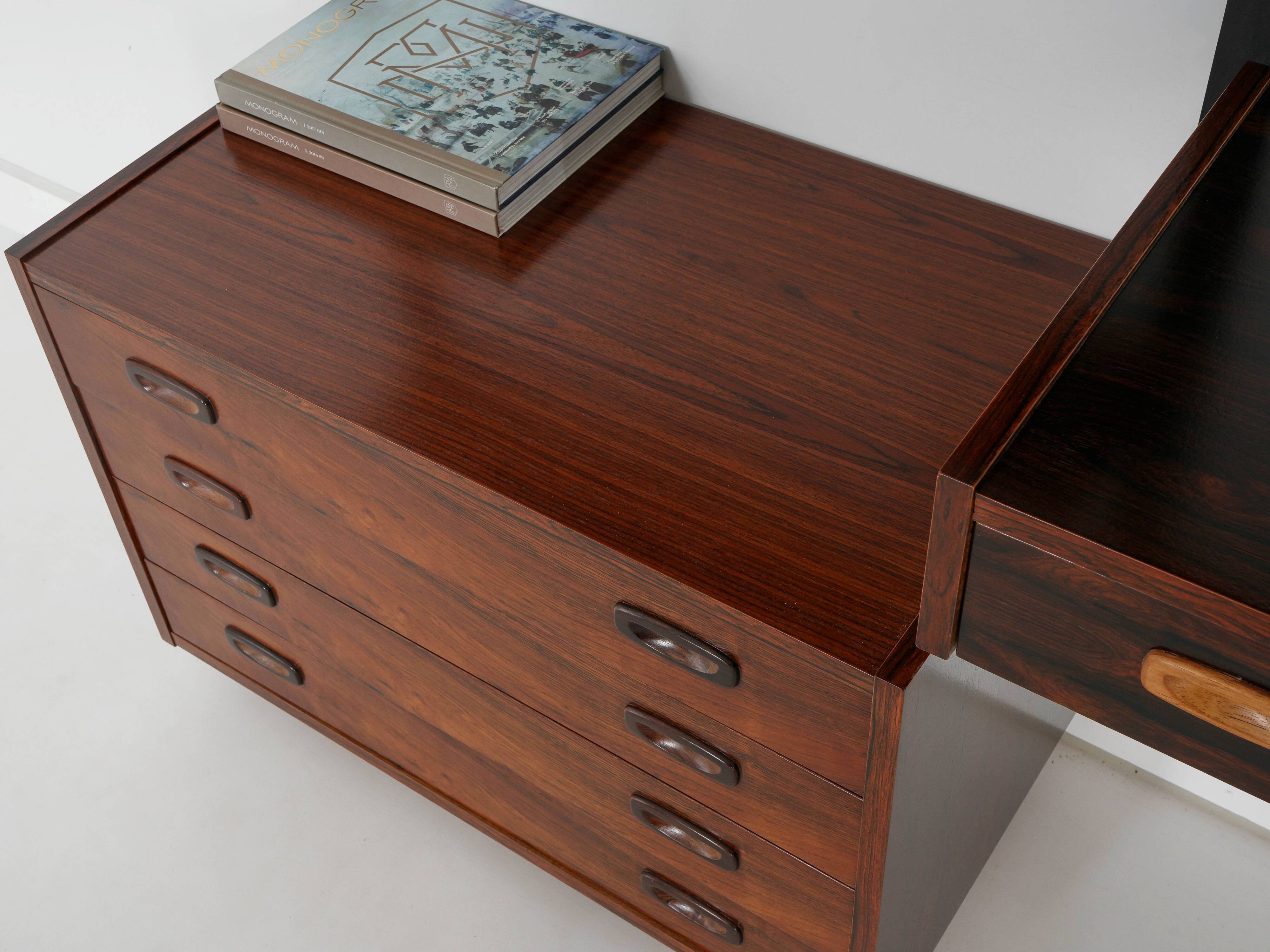 PS System Modular Shelving, Rosewood Veneer, Danish, 1960s