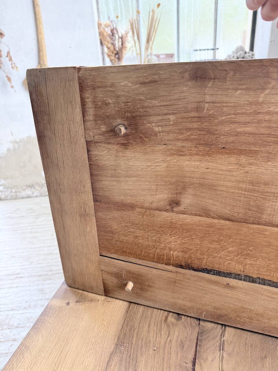 Solid oak farmhouse table with extensions (190-280cm) 1950