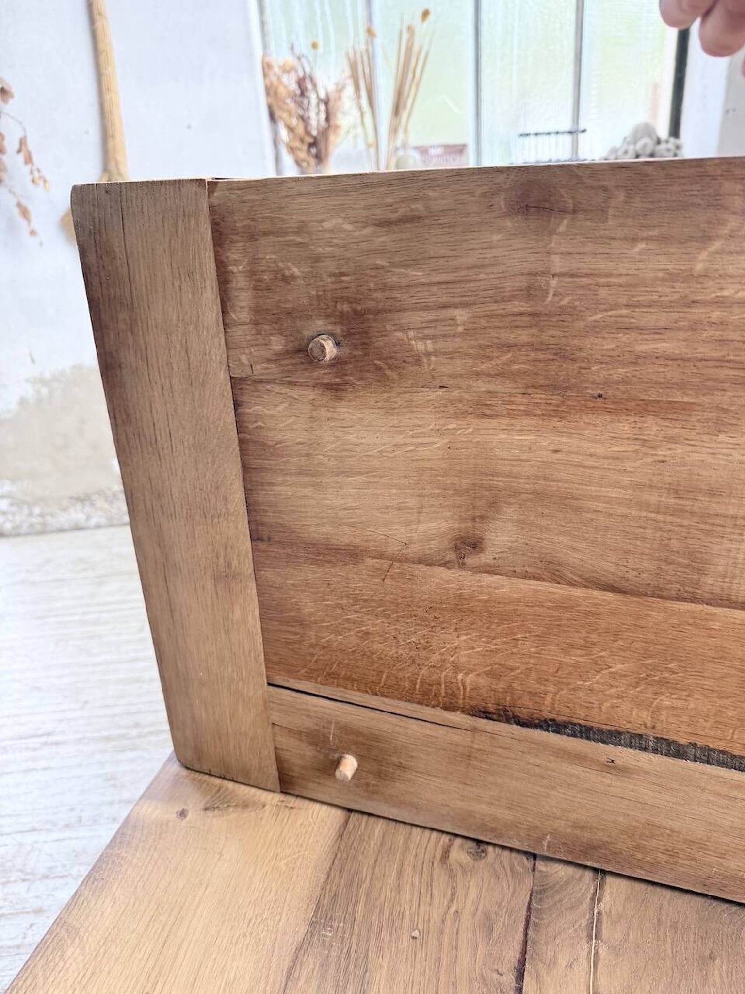 Solid oak farmhouse table with extensions (190-280cm) 1950